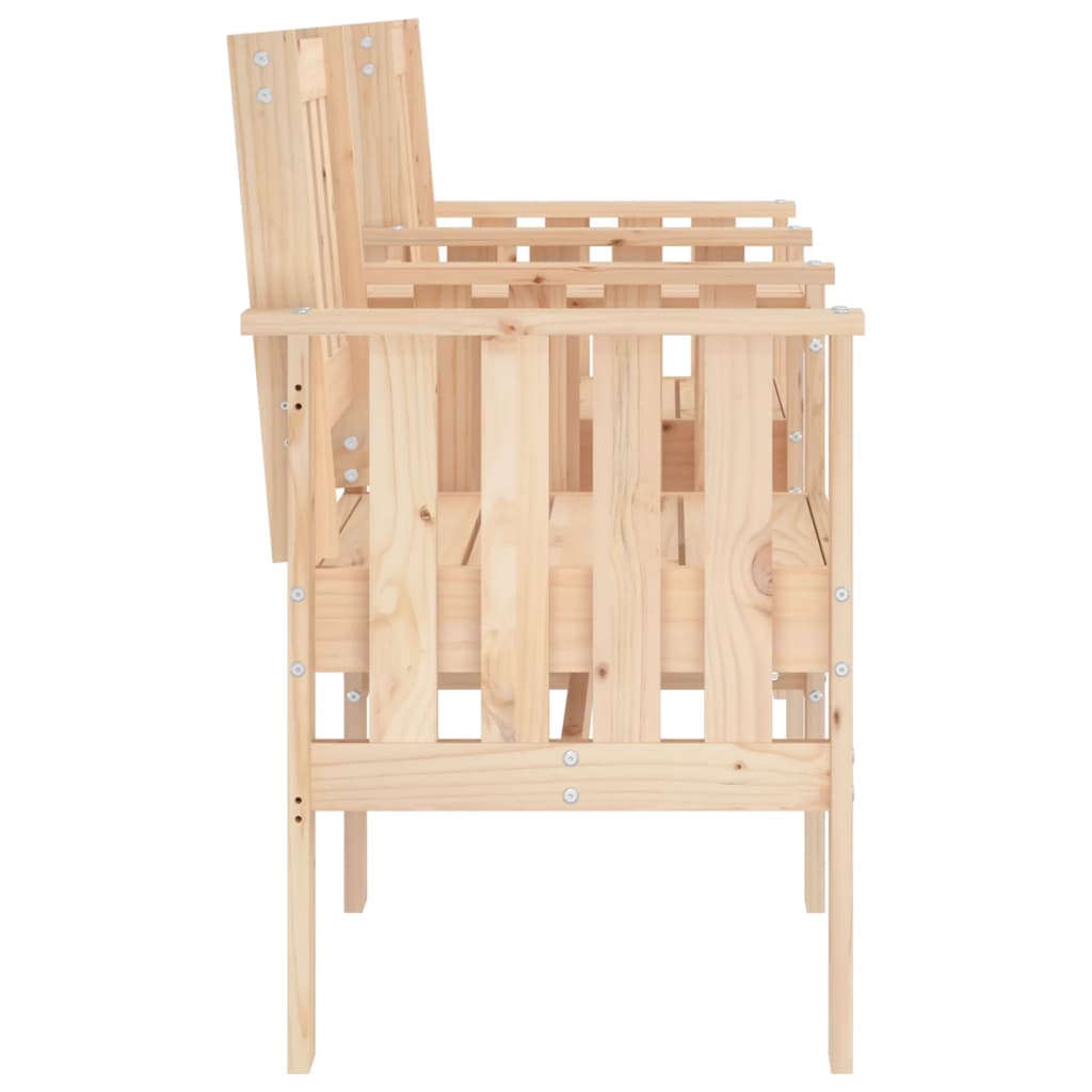 Garden Bench with Table 2-Seater Solid Wood Pine - Outdoor Benches