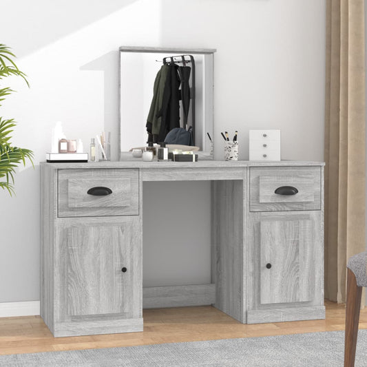 Dressing Table with Mirror Grey Sonoma 130x50x132.5 cm - Bedroom Dressing Tables