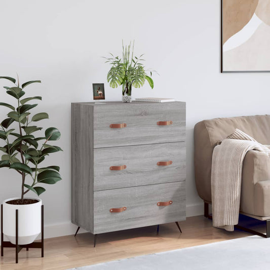 Chest of Drawers Grey Sonoma 69.5x34x90 cm Engineered Wood - Chest of drawers