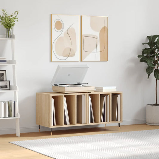 Record Cabinet Sonoma Oak 100x38x48 cm Engineered Wood - Media Storage Cabinets & Racks
