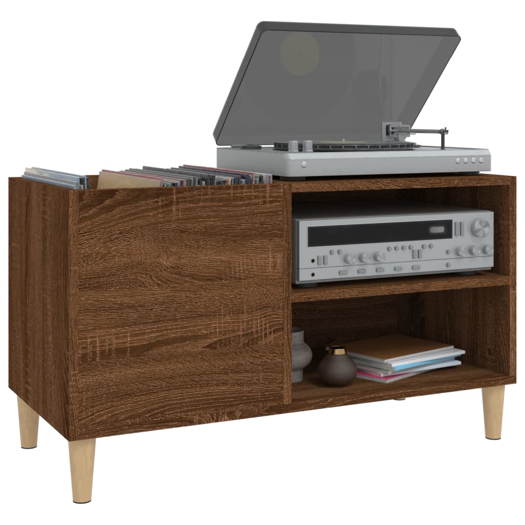 Record Cabinet Brown Oak 84.5x38x48 cm Engineered Wood - Media Storage Cabinets & Racks