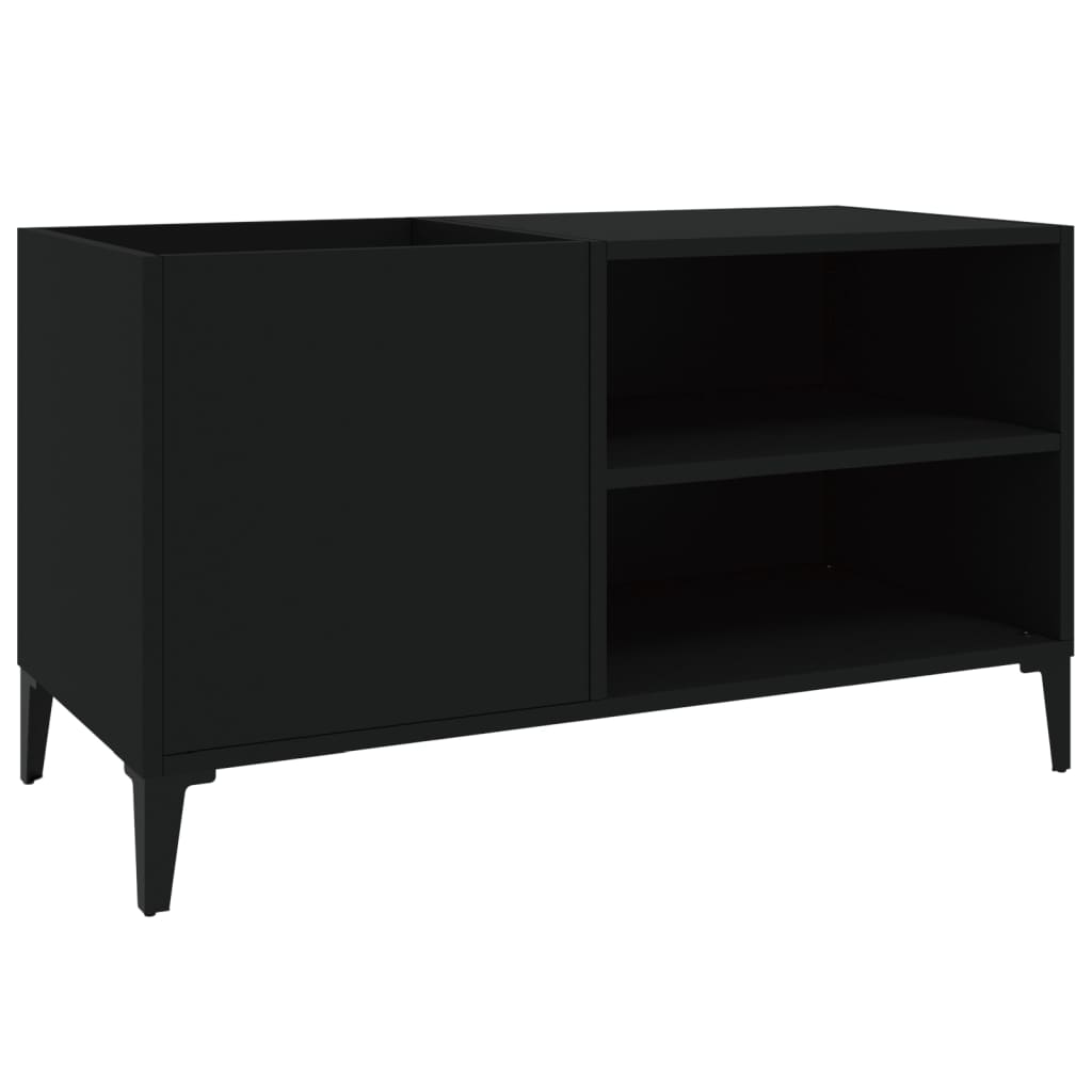 Record Cabinet Black 84.5x38x48 cm Engineered Wood - Media Storage Cabinets & Racks