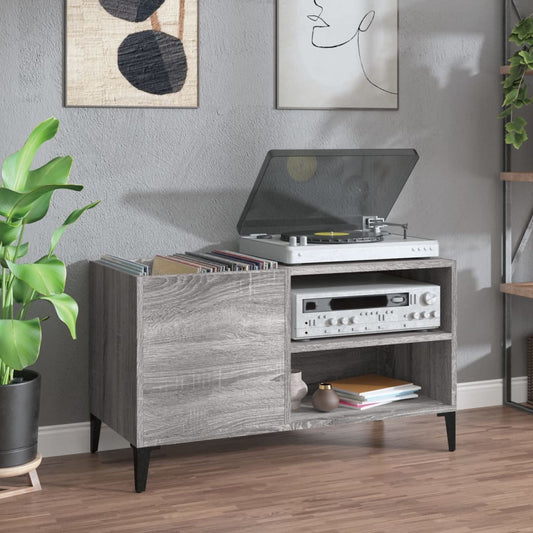 Record Cabinet Grey Sonoma 84.5x38x48 cm Engineered Wood - Media Storage Cabinets & Racks