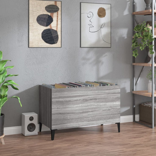 Record Cabinet Grey Sonoma 74.5x38x48 cm Engineered Wood - Media Storage Cabinets & Racks