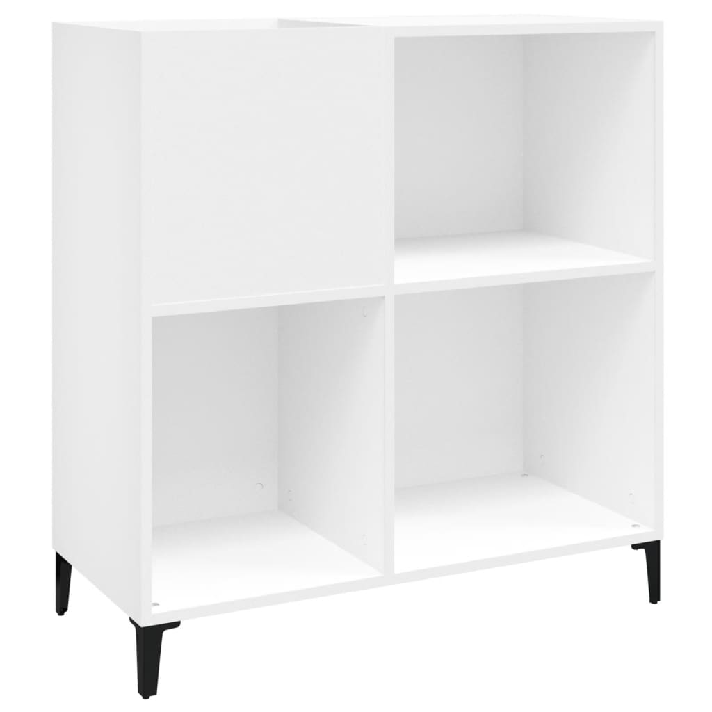 Record Cabinet White 84.5x38x89 cm Engineered Wood - Media Storage Cabinets & Racks