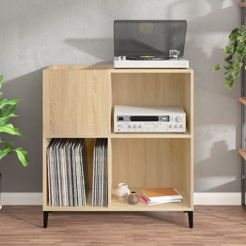Record Cabinet Sonoma Oak 84.5x38x89 cm Engineered Wood - Media Storage Cabinets & Racks