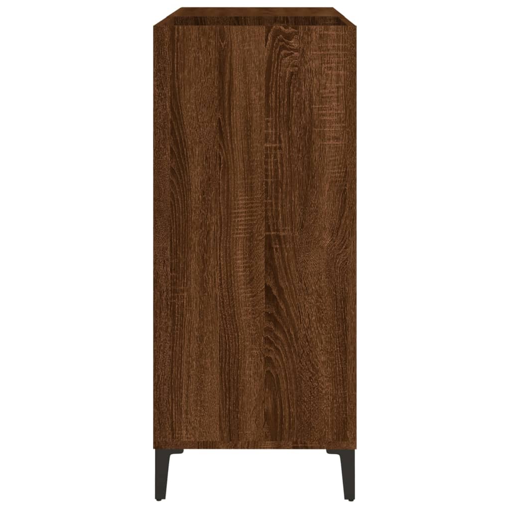 Record Cabinet Brown Oak 84.5x38x89 cm Engineered Wood - Media Storage Cabinets & Racks