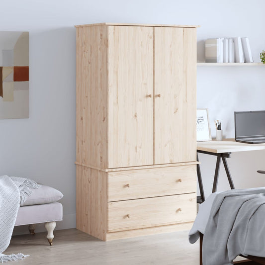 Wardrobe ALTA 90x55x170 cm Solid Wood Pine - Cupboards & Wardrobes