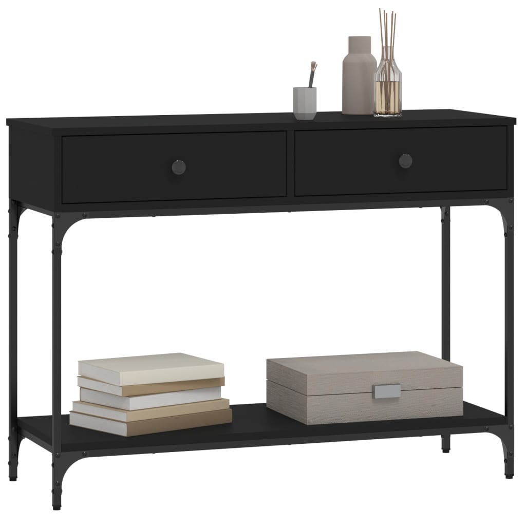 Console Table Black 100x34.5x75 cm Engineered Wood - End Tables