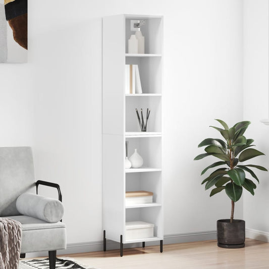 Highboard High Gloss White 34.5x32.5x180 cm Engineered Wood - Buffets & Sideboards