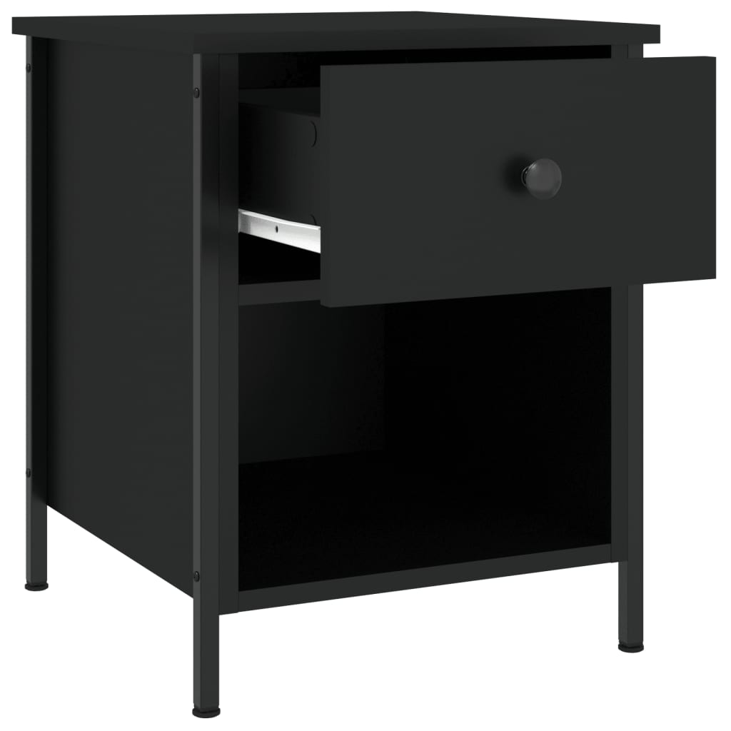 Bedside Cabinets 2 pcs Black 40x42x50 cm Engineered Wood - Bedside Tables