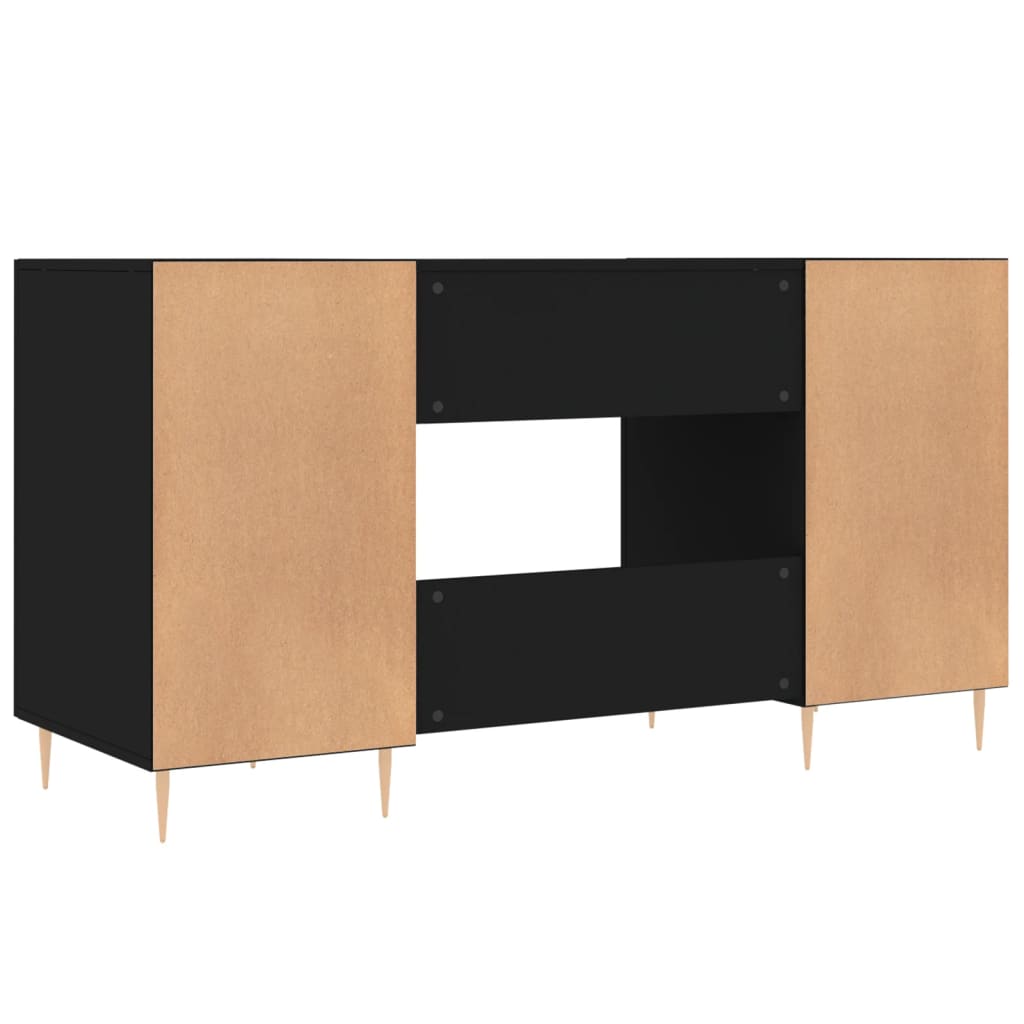 Desk Black 140x50x75 cm Engineered Wood - Desks