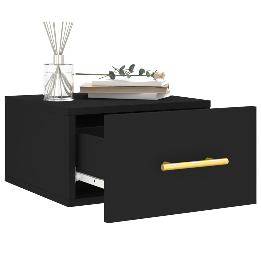 Wall-mounted Bedside Cabinet Black 35x35x20 cm - Storage Cabinets & Lockers