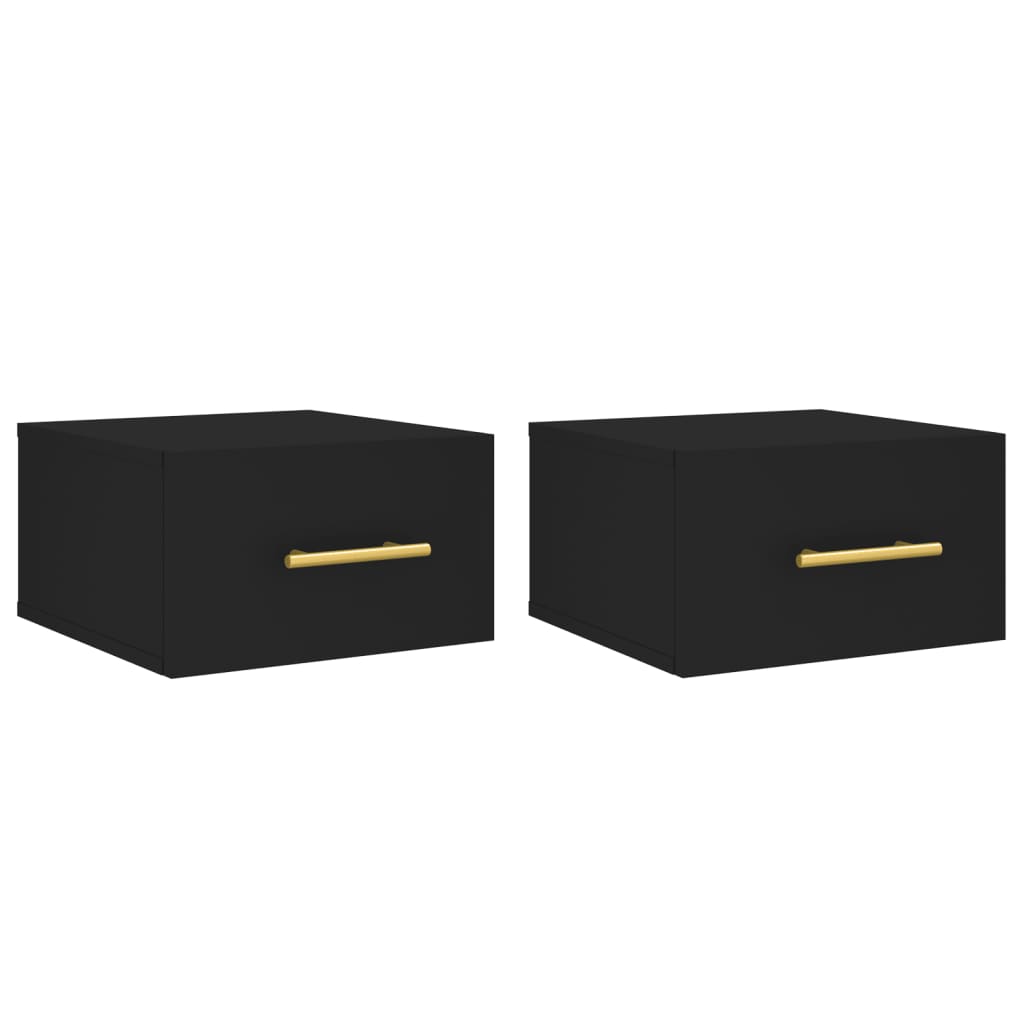 Wall-mounted Bedside Cabinets 2 pcs Black 35x35x20 cm - Storage Cabinets & Lockers