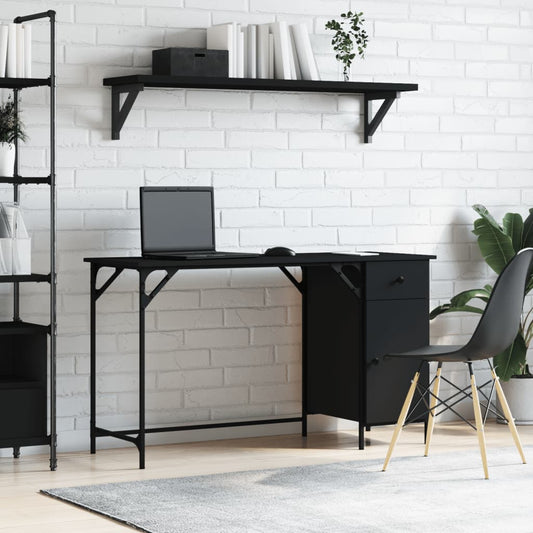 Computer Desk Black 131x48x75 cm Engineered Wood - Desks