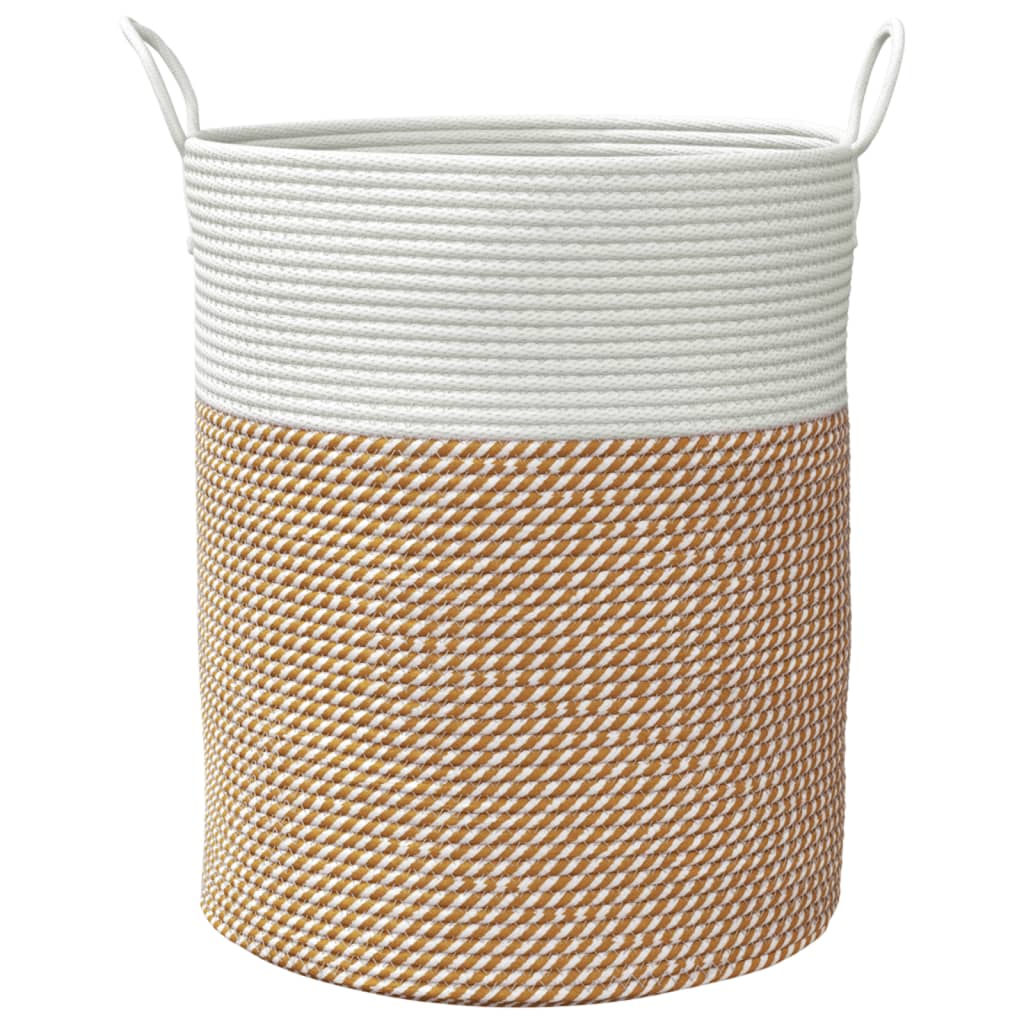 Storage Basket Brown and White Ø38x46 cm Cotton - Baskets