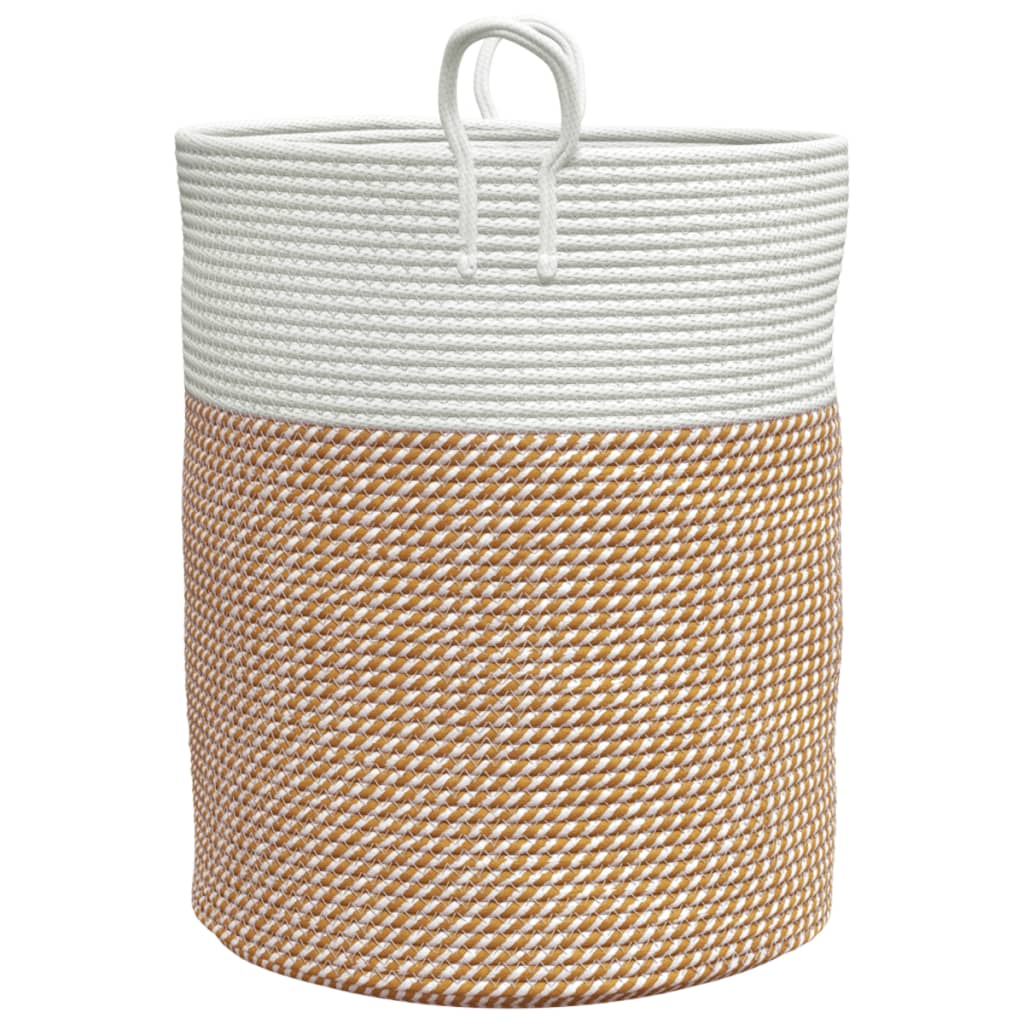 Storage Basket Brown and White Ø38x46 cm Cotton - Baskets