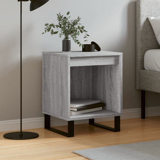 Bedside Cabinet Grey Sonoma 40x35x50 cm Engineered Wood - Bedside Tables