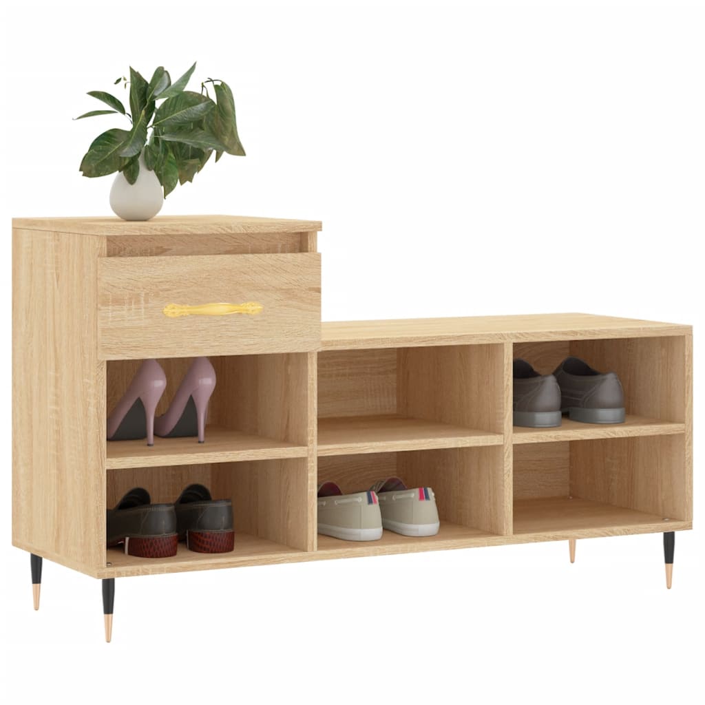 Shoe Cabinet Sonoma Oak 102x36x60 cm Engineered Wood - Shoe Racks & Organisers