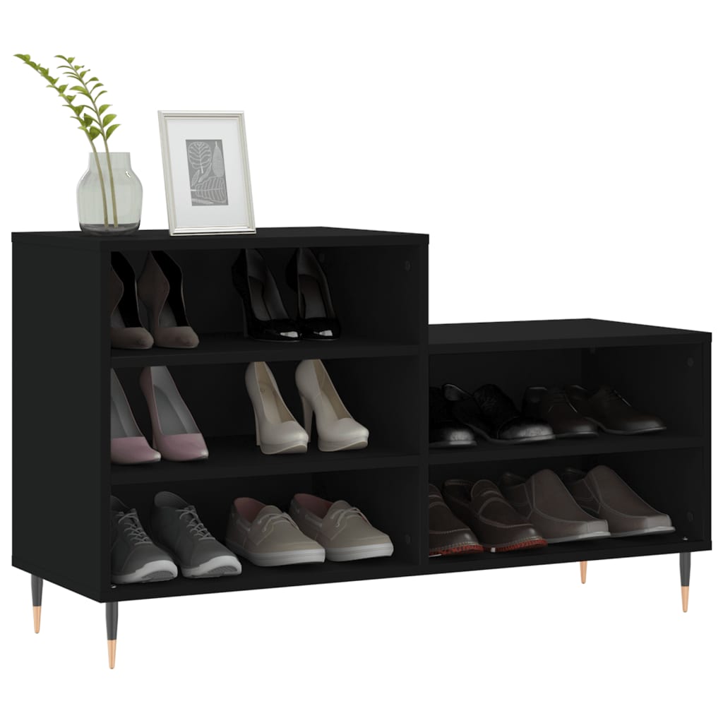 Shoe Cabinet Black 102x36x60 cm Engineered Wood - Shoe Racks & Organisers