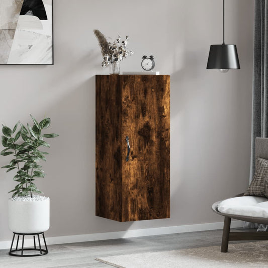 Wall Mounted Cabinet Smoked Oak 34.5x34x90 cm Engineered Wood - Buffets & Sideboards