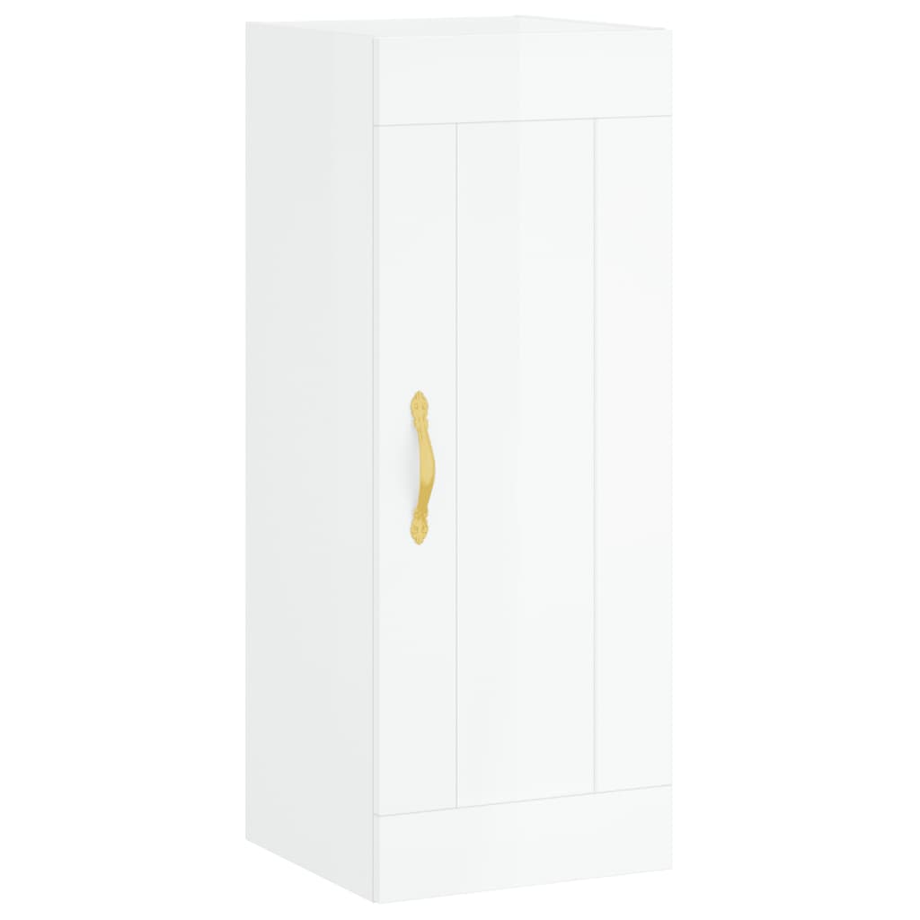 Wall Mounted Cabinet High Gloss White 34.5x34x90 cm Engineered Wood - Buffets & Sideboards