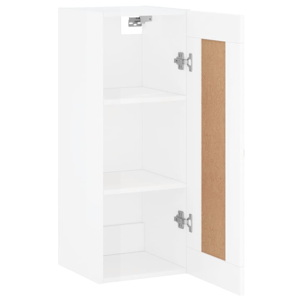 Wall Mounted Cabinet High Gloss White 34.5x34x90 cm Engineered Wood - Buffets & Sideboards