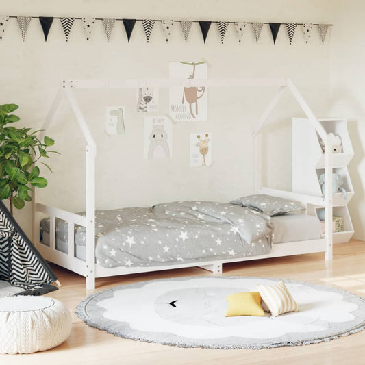 Kids Bed Frame White 90x190 cm Solid Wood Pine - Cots & Toddler Beds