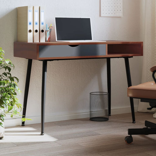 Computer Desk with Drawer Brown 110x50x75 cm Engineered Wood - Desks