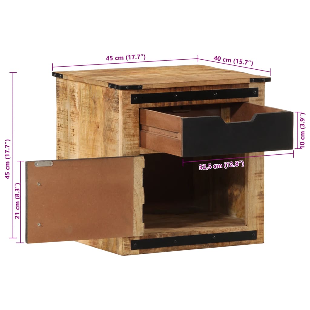 Bedside Cabinet 45x40x45 cm Solid Wood Mango - Bedside Tables