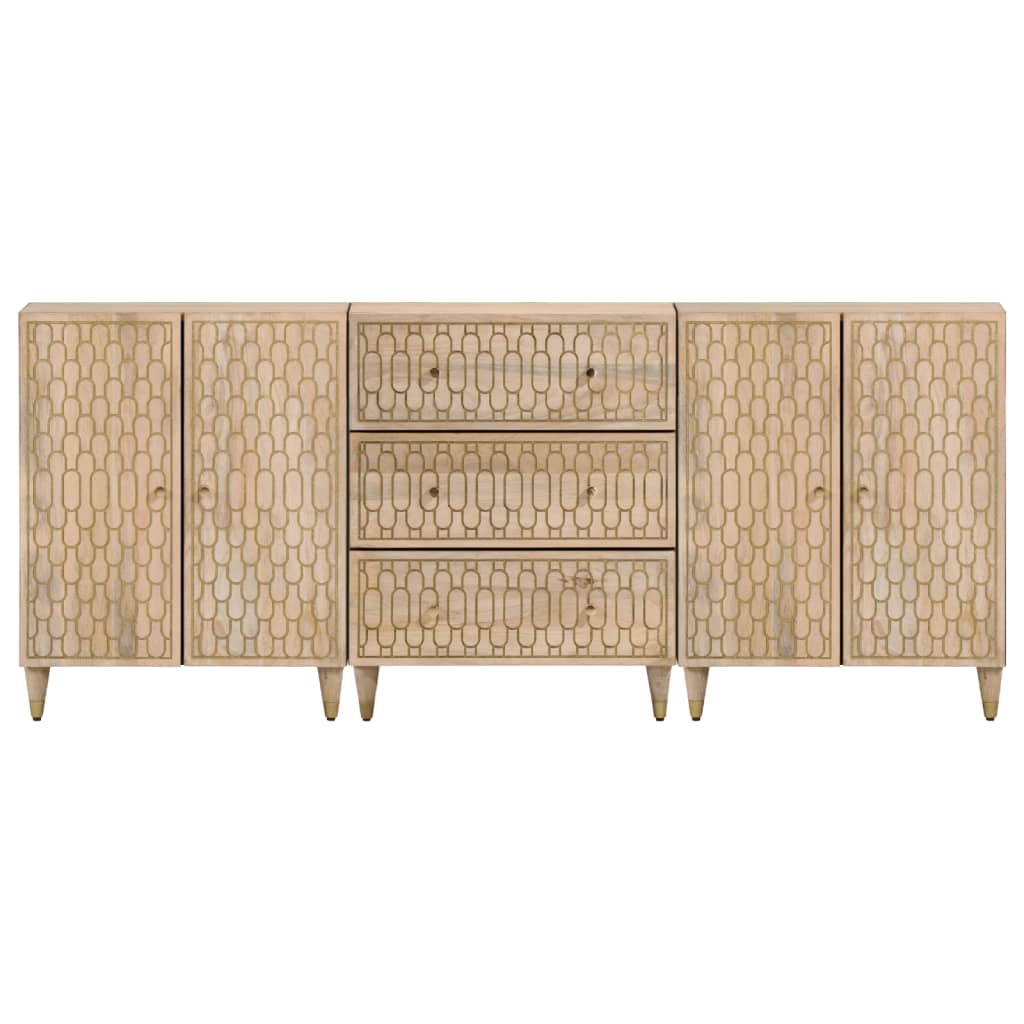 Side Cabinets 3 pcs 60x33x75 cm Solid Wood Mango - Buffets & Sideboards