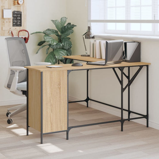 Desk Sonoma Oak 141x141x75 cm Engineered Wood - Desks