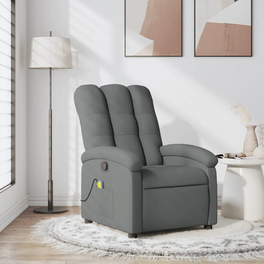 Massage Recliner Chair Dark Grey Fabric - Arm Chairs, Recliners & Sleeper Chairs
