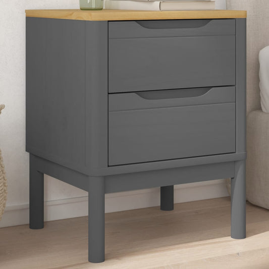 Bedside Cabinet Grey 45x39x57 cm Solid Wood Pine