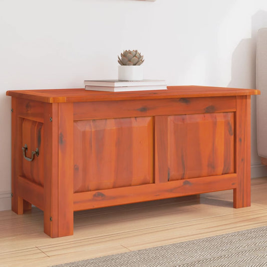 Storage Chest with Lid Brown Solid Wood Acacia - Storage Chests