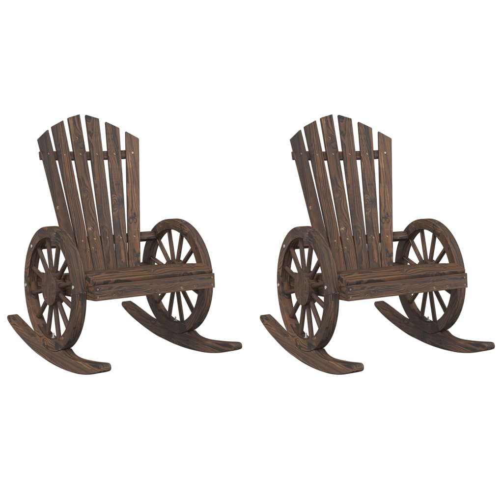 Rocking Adirondack Chairs 2 pcs Solid Wood Fir - Outdoor Chairs