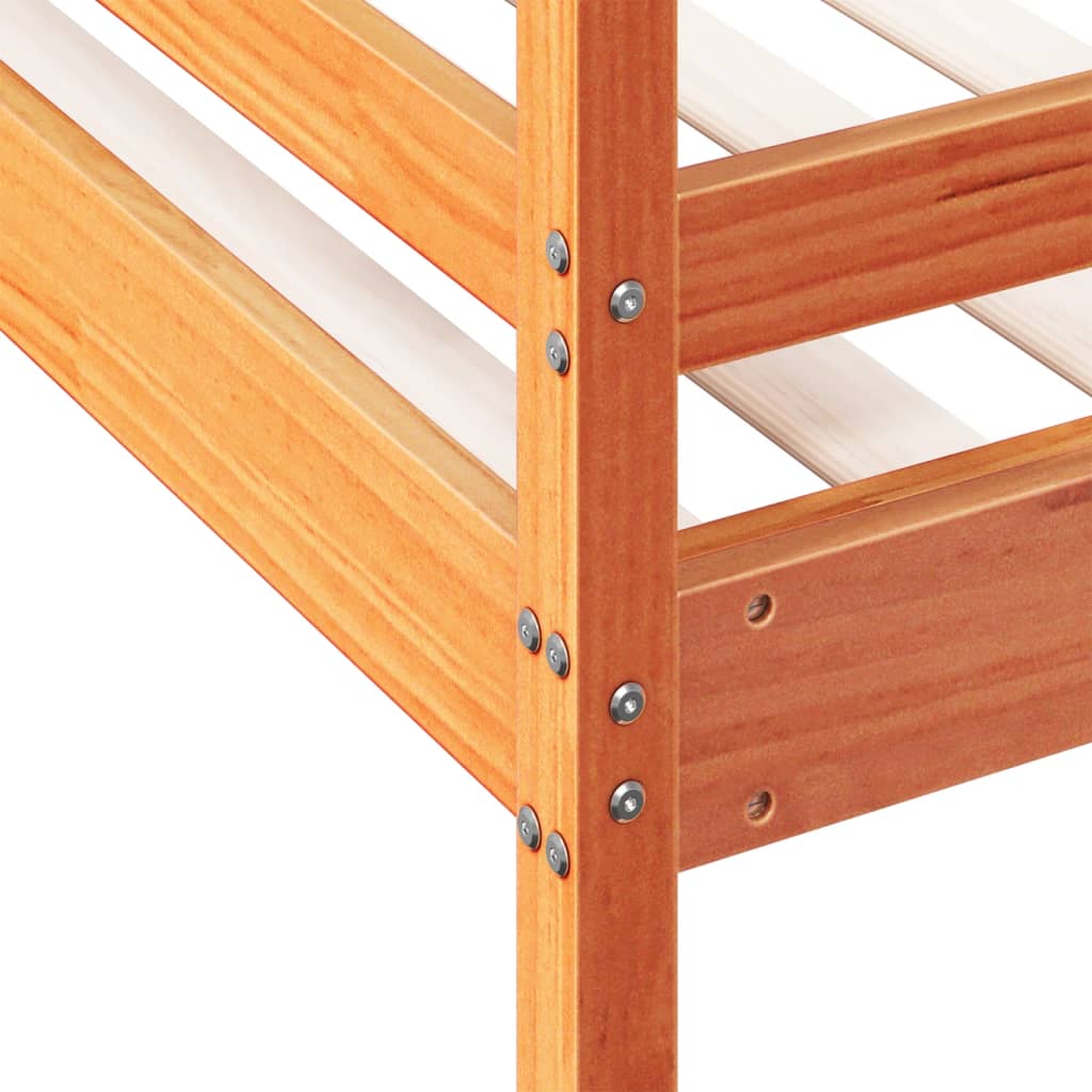 Bunk Bed 80x200/120x200 cm Wax Brown Solid Wood Pine - Beds & Bed Frames