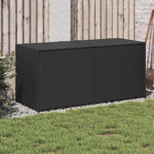 Garden Storage Box Black 283L Poly Rattan - Outdoor Storage Boxes