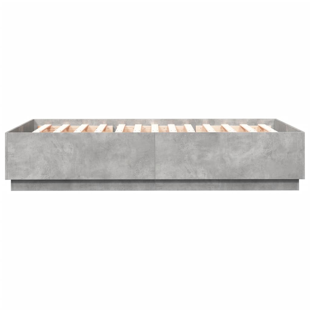 Bed Frame Concrete Grey 160x200 cm Engineered Wood - Beds & Bed Frames