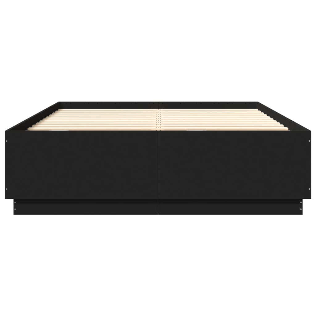 Bed Frame Black 120x200 cm Engineered Wood - Beds & Bed Frames