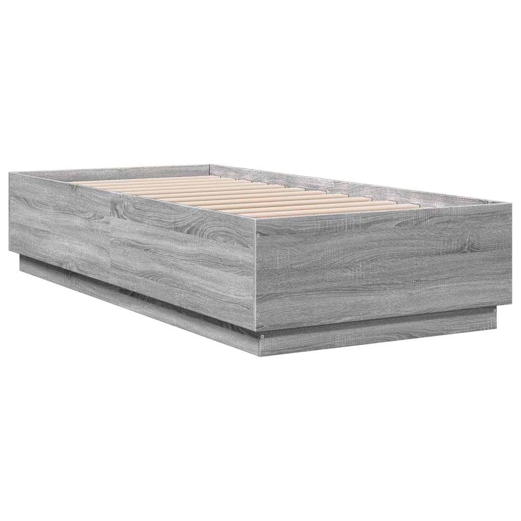 Bed Frame Grey Sonoma 90x200 cm Engineered Wood - Beds & Bed Frames