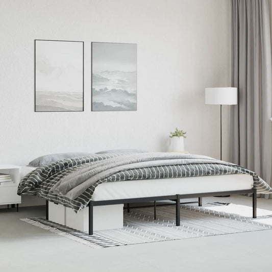 Metal Bed Frame Black 200x200 cm - Beds & Bed Frames