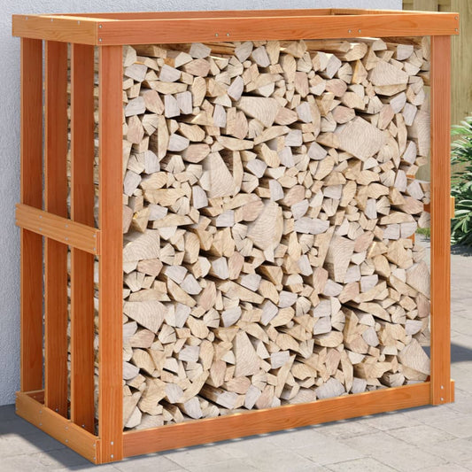 Outdoor Log Holder Wax Brown 109x52x106 cm Solid Wood Pine - Log Racks & Carriers