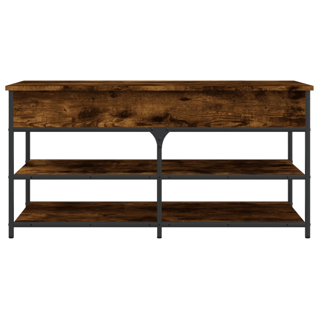 Shoe Bench Smoked Oak 100x42.5x50 cm Engineered Wood - Storage & Entryway Benches