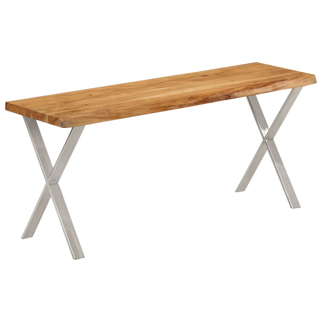 Bench with Live Edge 105 cm Solid Wood Acacia - Benches