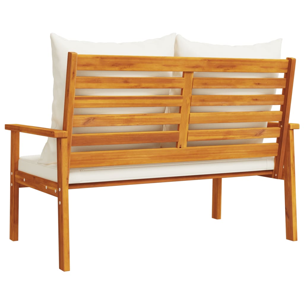 Garden Sofa Bench 120 cm with Cushion Solid Wood Acacia - Outdoor Benches