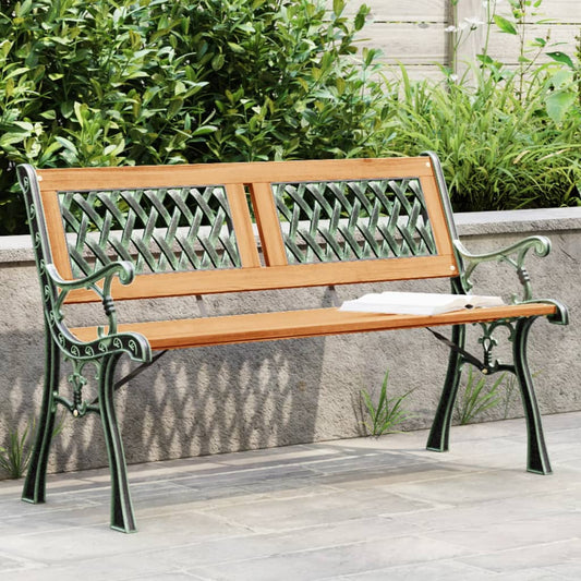 Garden Bench 116 cm Solid Wood Fir and Steel - Outdoor Benches