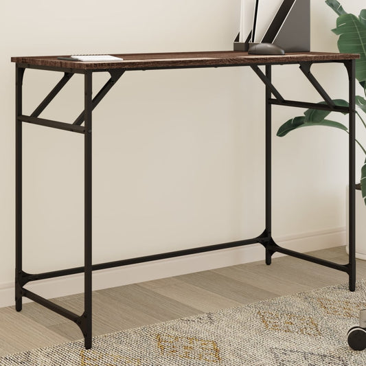 Desk Brown Oak 100x45x76 cm Engineered Wood and Powder-coated Steel - Desks