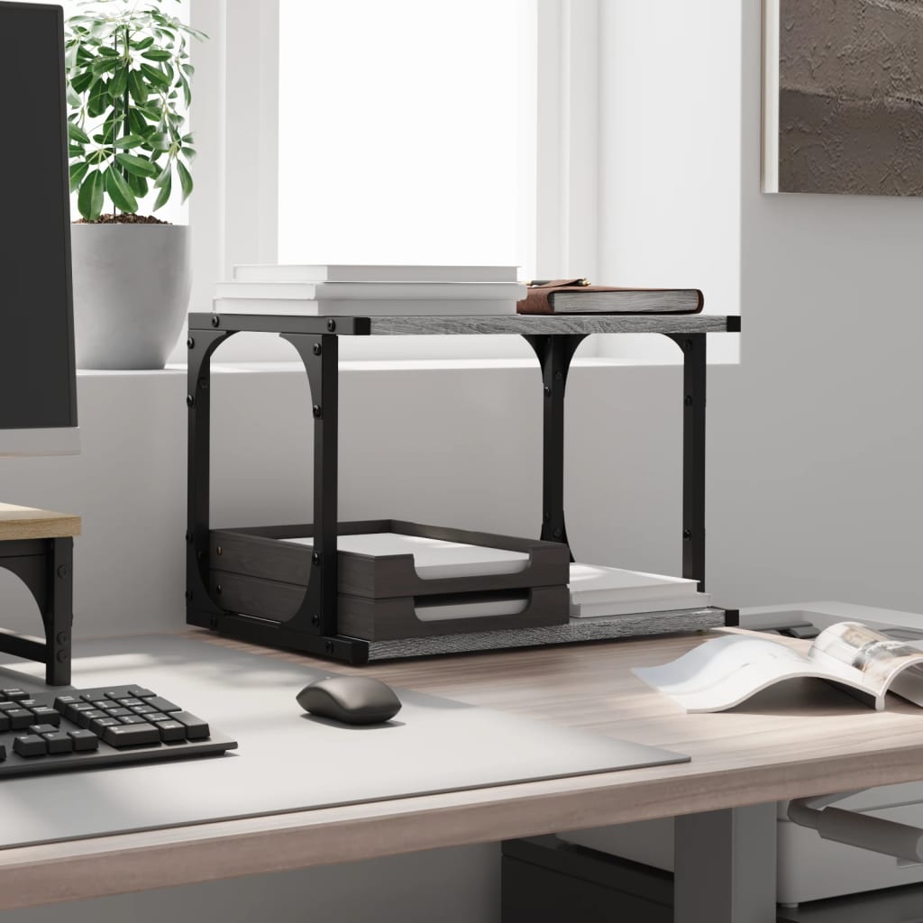 Printer Stand 2-Tier Grey Sonoma 41x28x33.5 cm Engineered Wood - Printer Stands