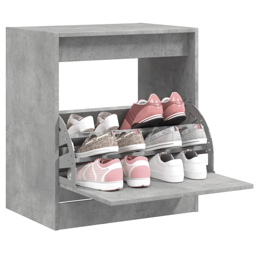 Shoe Cabinet Concrete Grey 60x42x69 cm Engineered Wood - Shoe Racks & Organisers